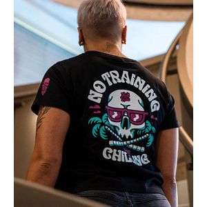 PRiDEorDiE Dames T-Shirt ""No Training"" Zwart - S
