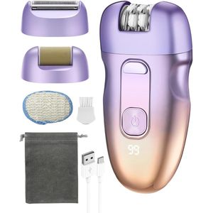3-in-1 draadloze elektrische ontharingsapparaat voor vrouwen-gezichts- Epilator met verwisselbare koppen- IPX6 & LED-USB-C waterdicht elektrisch scheerapparaat voor benen-Oksels-Epilators en accessoires