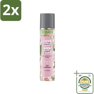Love Beauty and Planet - Deospray - Murumuru Butter & Rose - 75 ml - Voordeelverpakking - 2 stuks - Rozengeur - Murumuru boter