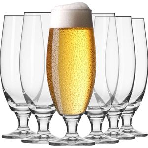 Bierglazen 0,5 Liter | Set van 6 | 500 ml | Elite-collectie | Perfect voor thuis, restaurants en feesten | Vaatwasserbestendig