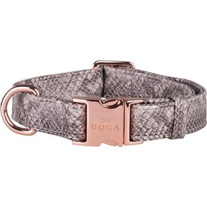 DOGA Hondenhalsband - Halsband - Royal Snake - Rosé goud - Vegan leer - maat S - bijpassende riem en dispenser mogelijk