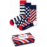 Happy Socks Classic Stripe Gift Box - rood - wit en blauwe sokken - Unisex - Maat: 41-46