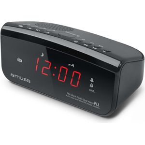 Radiowekker met 2 alarmen en FM-tuner - Zwart