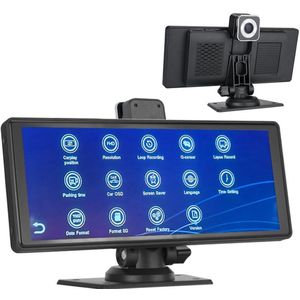 Voor- en achterdashboard met 128GB-kaart, rijrecorder, 170° groothoek HDR-dashboardcamera, draadloze autoradio, parkeerbewaking met nachtzicht, AUX/FM/luidspreker/Bluetooth, spraakbesturing