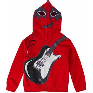 Super coole trui met afbeelding van gitaar. Volledig afsluitbare kap!