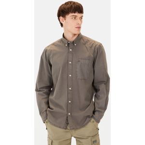 camel active Katoenen overhemd met borstzak - Maat menswear-M - Grijs