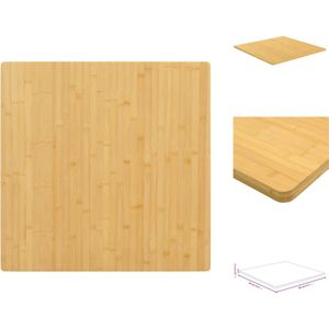 vidaXL Bamboe Tafelblad - 80x80x1.5 cm (LxBxD) - Duurzaam en veelzijdig - Afgeronde randen - Eenvoudig schoon te maken - Tafelonderdeel