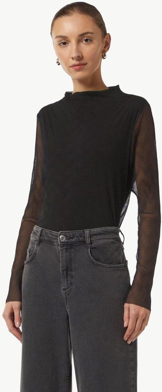 comma - T-Shirt - Plissé Mesh - Longsleeve