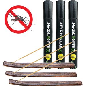 Citronella Anti-Mug Wierookstokjes 120 stuks met 3 houten wierookhouders