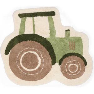 Little Dutch - Vloerkleed Tractor - Beige - 100% Biologisch Katoen