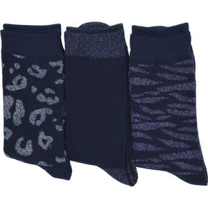 InterSocks - dames sokken - 12 paar - MULTIPACK -  hoogwaardige katoen, verschillende kleuren met fantasie