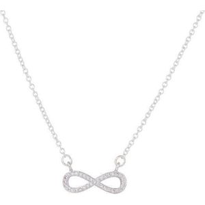 24/7 Jewelry Collection Infinity Ketting - Diamantjes - Zilverkleurig