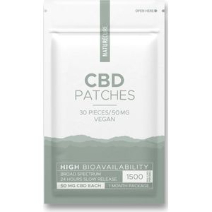 Nature Cure CBD-Pleisters -50 mg CBD- Broad Spectrum 30 stuks