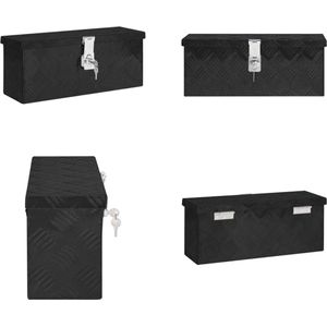 vidaXL Opbergbox 50x15x20-5 cm aluminium zwart - Opbergbox - Opbergboxen - Gereedschapskist - Opbergkist