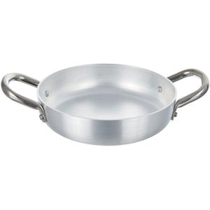 JGS ® Hoogwaardige Aluminium Kookpan met Dubbele Handgrepen en Roestvrijstalen Binnenkant, 16 cm Ideaal voor Dagelijks Gebruik