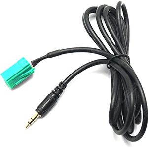 AUX-kabel voor auto-audio-onderdelen, 3,5 mm audio-aansluiting MP3 1,5 m aux-ingangsadapterkabel met 2 U-stijl ontgrendelingstoetsen