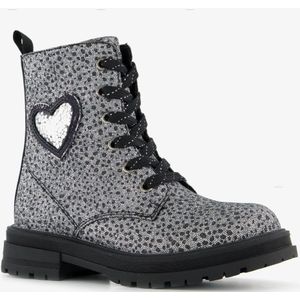 Blue Box meisjes veterboots met hartje zilver - Maat 30