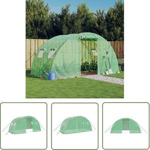 The Living Store Tuinkas met stalen frame 8 m² 4x2x2 m - Broeikas - Greenhouse - Plastic Serre - Tuingereedschap - Moestuintjes
