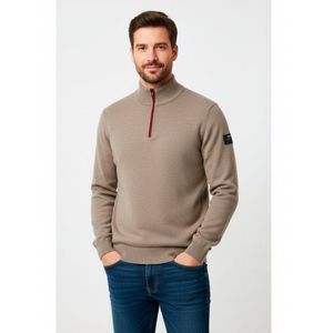 Ecoalf - Gebreide Trui - Bruin - Heren - Zip-Up
