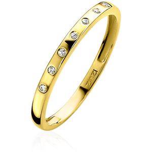 ZINZI Gold 14 karaat gouden aanschuifring wit ZGR149