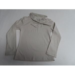 T-Shirt met lange mouw - Meisje - Grijst -Effen - Sjaalkraag - 4 jaar 104