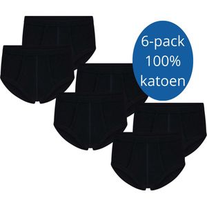 Beeren Herenslip James met gulp katoen 6-pack zwart maat XXL