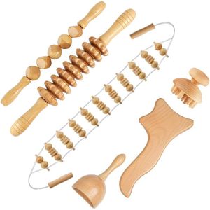 Maderotherapie set - Madero - Massage roller - Houttherapie - Anti-cellulitis - Maderotherapie set massage - Massage hout