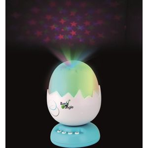 Bo Jungle - Nachtlampje Kinderen - Netstroom of batterijen - Bedlamp Baby - Sterrenhemel plafond Kinderkamer- Met muziek en geluiden - Timer 15 minuten - - Egg Night Light Projector with Music Turquoise