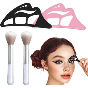 Allecto plus - Set van 2 Siliconen Eyeliner-Sjablonen voor Wimpers, Wenkbrauwen & Lippen - Multifunctioneel Hulpmiddel met 5-in-1 Ontwerp