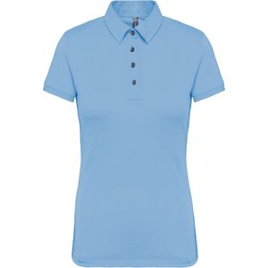 Polo Dames XS Kariban Kraag met knopen Korte mouw Sky Blue 100% Katoen