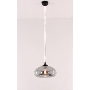 Hanglamp smoke rookglas | mat zwart | 120 cm - 28cm
