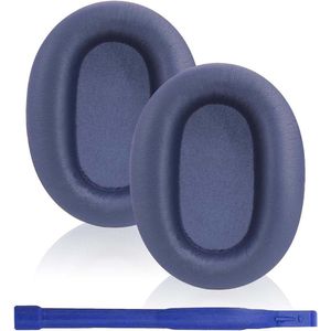 Allecto Plus - Vervangende Oorkussens in Blauw voor Hoofdtelefoon - Zacht Eiwitleer en Traagschuim - Compatibel met Diverse Modellen