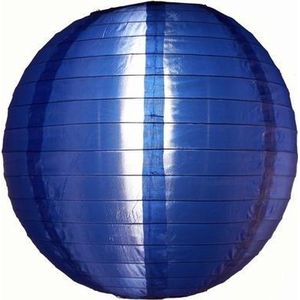 5 stuks Nylon lampion donker blauw 35 cm - onverlicht - EK2020 versiering rood wit blauw weerbestendig