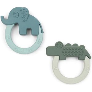 Done By Deer Bijtring Deer Friends Green/Blue 2-Pack