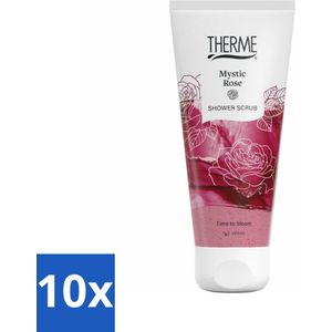 10 x Therme - Mystic Rose - Douche Scrub - Verfrissend - Verzorgend - 200ml - Body Scrub - Douche Scrub - Roos Geur - Huid Verzorging - Celvernieuwing