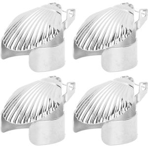 Hittebestendige Kaarsenstopper Kaarsendover 4-pack Metalen Kom Patroon Zilver