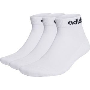 adidas Sportswear Linear Gevoerde Enkelsokken 3 Paar - Unisex - Wit - 37-39