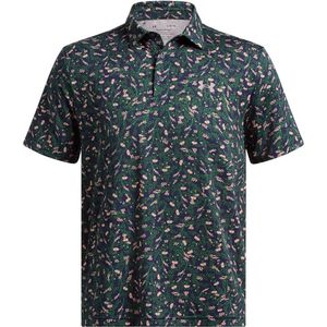 Under Armour Heren Playoff Golfpolo 3.0 Printed-Midnight Navy Forest Green