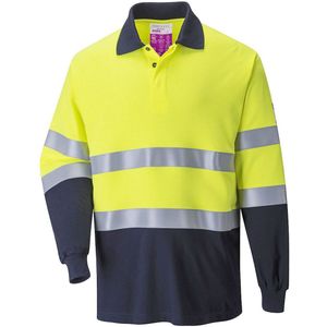 Portwest - Hoge Zichtbaarheid - Veiligheidspoloshirt - Geel/Marineblauw - Vlambestendig en Antistatisch