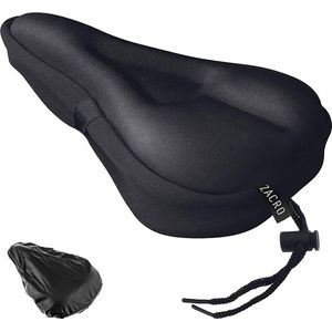 Zadelhoes, gelhoes voor het fietszadel, indoor cycle, zadelhoezen met waterdichte zadelbescherming, perfect voor mannen, vrouwen en kinderen, zwart, 28 cm x 19 cm