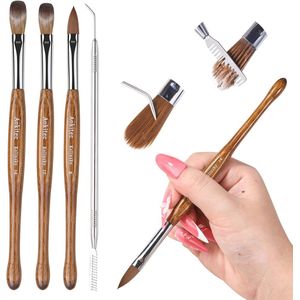 Acryl Nagelborstel Set Maten 8/12/14 voor Nail Art en Nagelverlenging