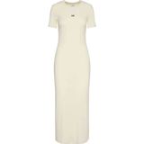 Calvin Klein Jeans Modal Korte Mouw Jurk Beige XS Vrouw