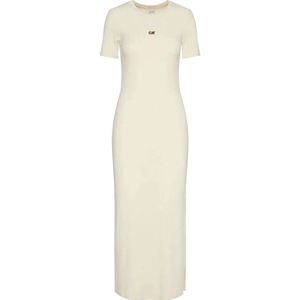 Calvin Klein Jeans Modal Korte Mouw Jurk Beige XS Vrouw