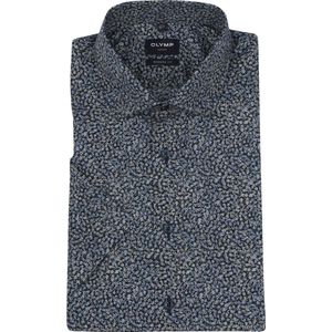 OLYMP - Short Sleeve Overhemd Luxor Print Navy - Heren - Maat 43 - Modern-fit