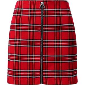 Urban Classics Ladies Short Checker Skirt Korte rok rood-zwart S Dames