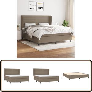 vidaXL Boxspring Taupe 180x200 cm met Matras Boxspringbed - Boxspring - Tweepersoonsbed - Taupe Bed - Pocketed Spring Mattress