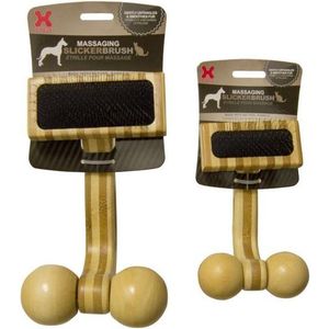 Hugs massage borstel slicker borstel bamboe Small
