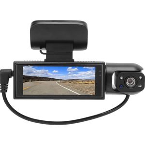 Quad Dashcam 4x1080P met GPS - 24H Parkeermodus - Nachtzicht - 150° Breedhoek - WDR - 3 inch TFT Scherm - G Sensor - Max 256GB - Gratis 128GB