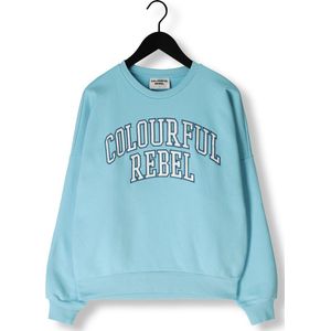 Colourful Rebel Cr Patch Dropped Sweat Truien & vesten Dames - Sweater - Hoodie - Vest- Lichtblauw - Maat XXL