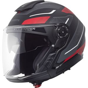 Schuberth J2 Sigma Antraciet Rood Jethelm - Maat XXL - Helm